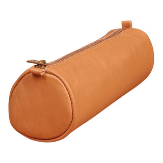 Pencil Case Leather Large Round Tan