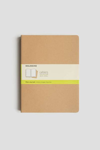 Journal Moleskine Cahiers Extra Large Plain Kraft Set of 3