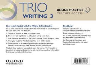 Trio Writing 3 : Online Practice Teacher Access Card