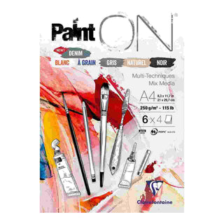 Pad Clairefontaine Paint On Assorted A4 250gsm