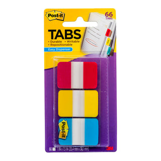 Post It Tabs 3M Durable Primary Assorted 66 Pack