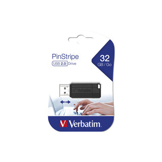 USB Verbatim 2.0 32GB Pinstripe Black