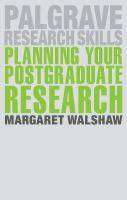 Planning Your Postgraduate Research