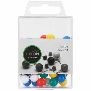 MAP PINS DIXON LARGE ASSORTED 50 PACK