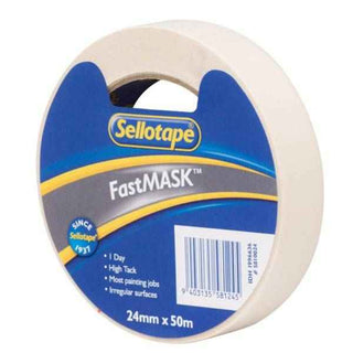 Tape Sellotape Fastmask Masking 24mm x 50m