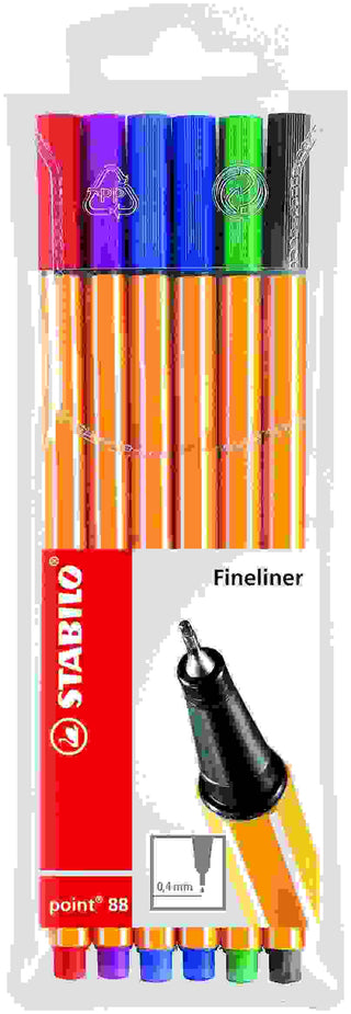 PEN STABILO POINT 88 FINE 6 PACK