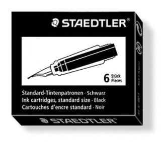 INK CARTRIDGES STAEDTLER STANDARD SIZE BLACK 6 PACK