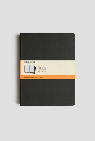 JOURNAL MOLESKINE CAHIERS EXTRA LARGE RULED BLACK SET OF 3