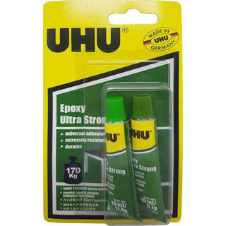 GLUE UHU EPOXY ULTRA STRONG 2X10ML TUBES