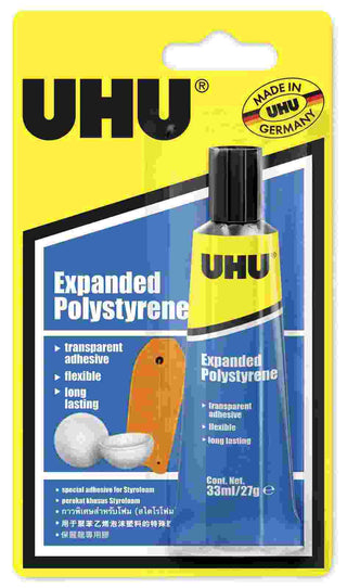 GLUE UHU EXPANDED POLYSTYRENE 33ML TUBE