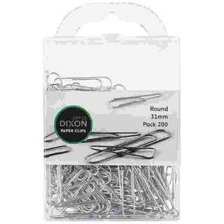 Paper Clips Dixon 31mm Round Silver 200 Pack