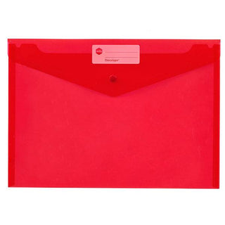 Document Wallet Marbig A4 Doculope Red