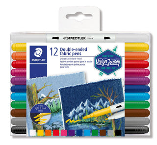 Marker Staedtler Fabric Double Ended 12 Pack