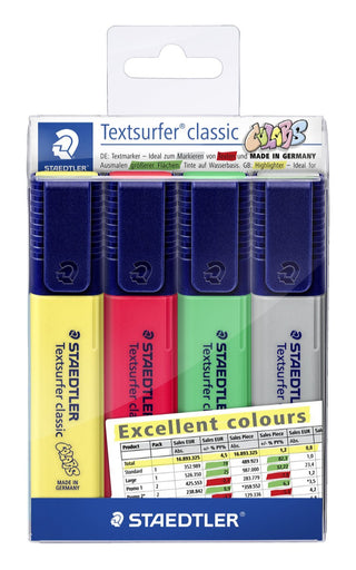 Highlighter Staedtler Textsurfer Excellent 4 Pack