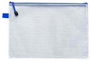 Document Wallet PVC Mesh Zipper Bag A4 OS 345 x 240mm