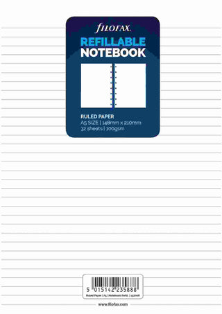 Notebook Refill Filofax Refillable A5 Ruled