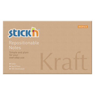 Stickn Notes 76 x 127mm 100 Sheets Kraft