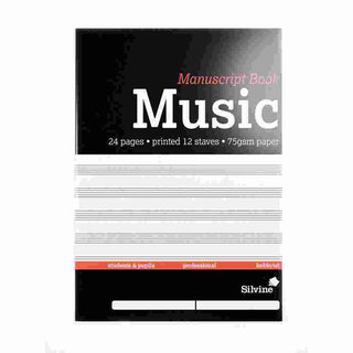 MUSIC BOOK SILVINE A4 MANUSCRIPT 24 PAGE