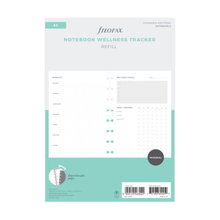 Notebook Refill Filofax Refillable A5 Wellness Tracker