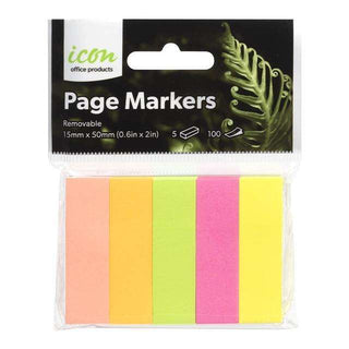 Post It Flags Okin Page Markers 15 x 50mm Neon 500 Pack