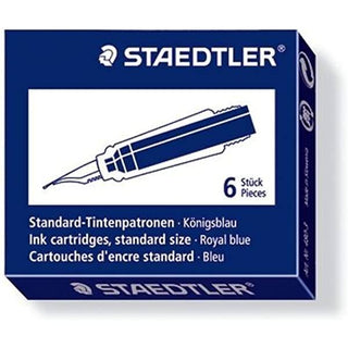 INK CARTRIDGES STAEDTLER STANDARD SIZE ROYAL BLUE 6 PACK