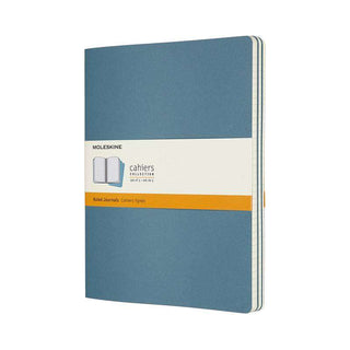 JOURNAL MOLESKINE CAHIERS EXTRA LARGE RULED BRISK BLUE SET OF 3