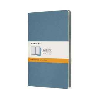 JOURNAL MOLESKINE CAHIERS LARGE RULED BRISK BLUE SET OF 3