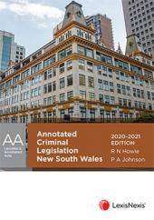 Annotated Criminal Legislation New South Wales 2020-2021 (2020)