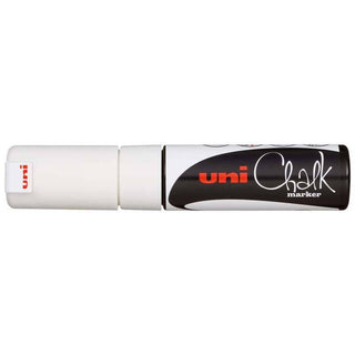 Chalk Marker Uni 8.0mm Chisel Tip White