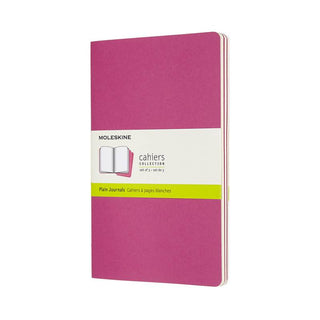 JOURNAL MOLESKINE CAHIERS LARGE PLAIN KINETIC PINK SET OF 3