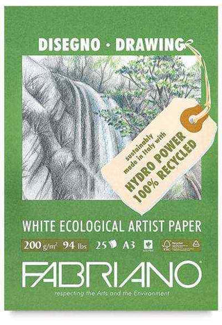 Pad Fabriano Ecologico A3 White 200gsm 25 Sheets