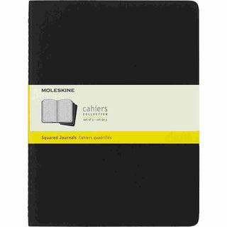 JOURNAL MOLESKINE CAHIERS EXTRA LARGE SQUARED BLACK SET OF 3