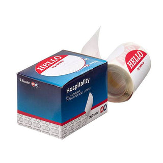 Labels Quik Stik Oval Hello 100 Box