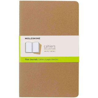 JOURNAL MOLESKINE CAHIERS LARGE PLAIN KRAFT SET OF 3