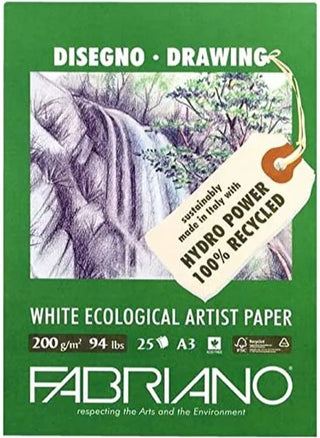 Pad Fabriano Ecologico A3 White 200gsm 25 Sheets