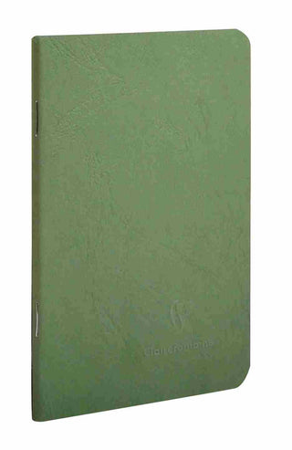 NOTEBOOK CLAIREFONTAINE STAPLED POCKET LINED GREEN