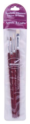 Paint Brush Set Red Sable and White Bristle 26V