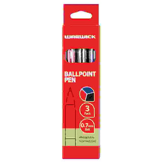 PEN WARWICK BALLPOINT RETRACTABLE ASSORTED 3 PACK