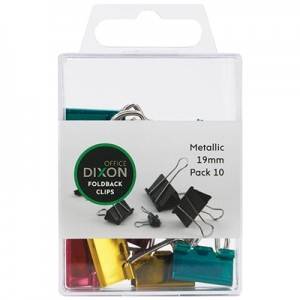 Foldback Clips Dixon 19mm Metallic 10 Pack