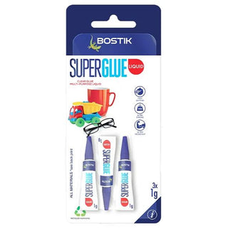 Glue Bostik Super Glue Liquid 1g 3 Pack