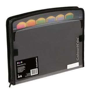Expanding File Colourhide Zip It Black