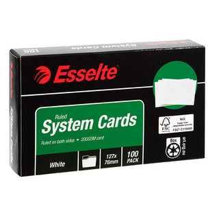 System Cards Esselte 5 x 3 White 100 Pack