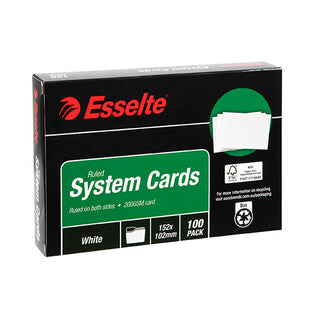 System Cards Esselte 6 x 4 White 100 Pack