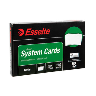 System Cards Esselte 8 x 5 White 100 Pack