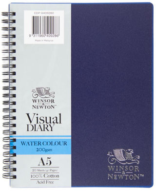 Visual Diary Winsor and Newton A5 Wirebound Watercolour 200gsm