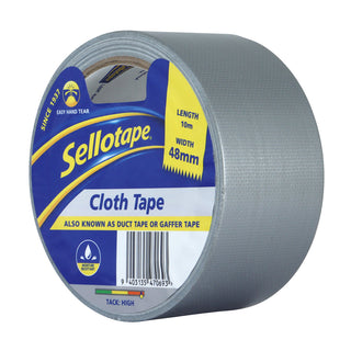 Tape Sellotape Cloth 48mm x 10m Silver