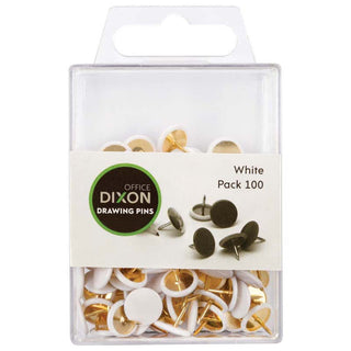 Drawing Pins Dixon White 100 Pack