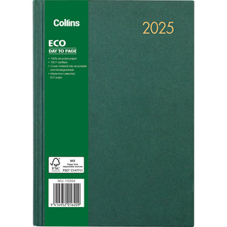 Diary 2025 Collins Eco A51 Green