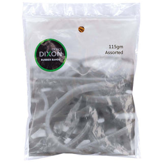 RUBBER BANDS DIXON ASSORTED 115GM