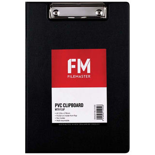 Clipboard FM A5 PVC with Flap Black